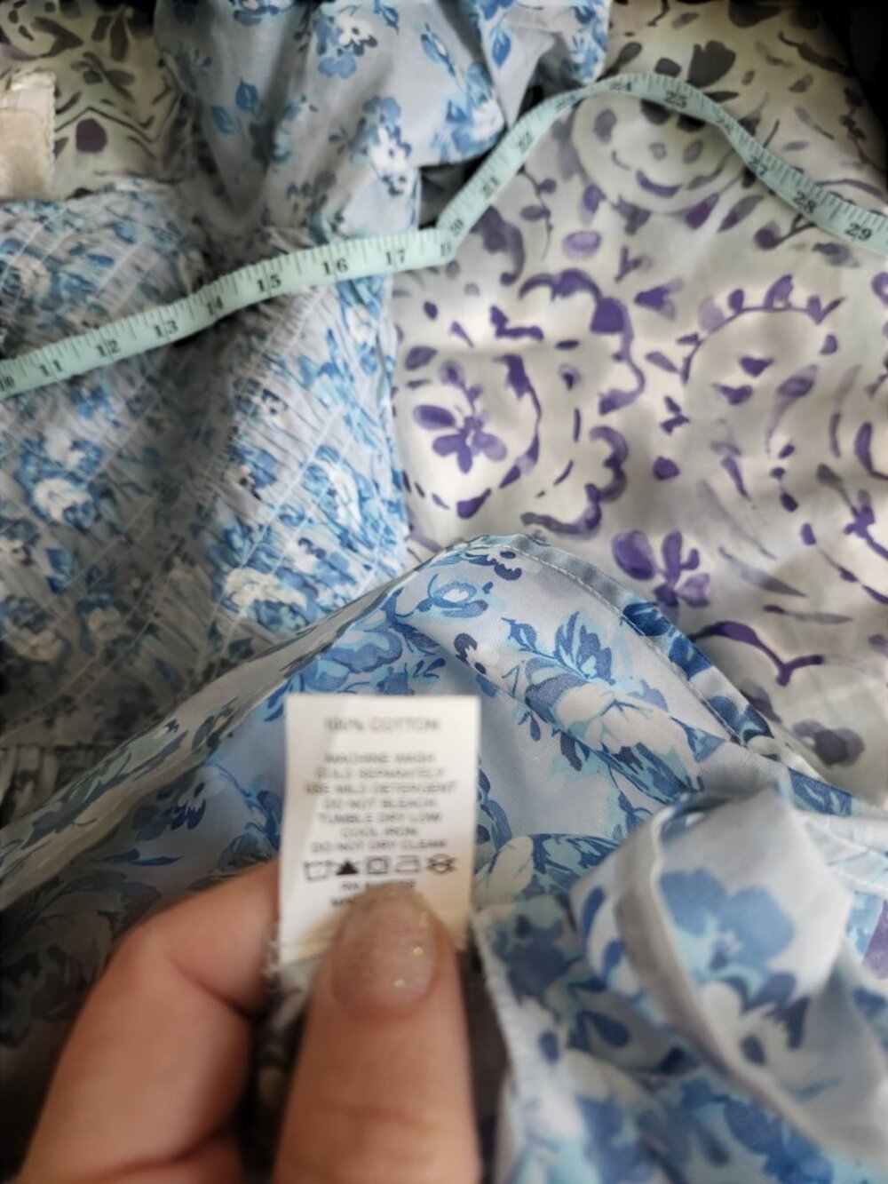 💙 Simply Southern Blue Floral Smocked Maxi Dress Large NWT 💙 - Picture 12 of 12